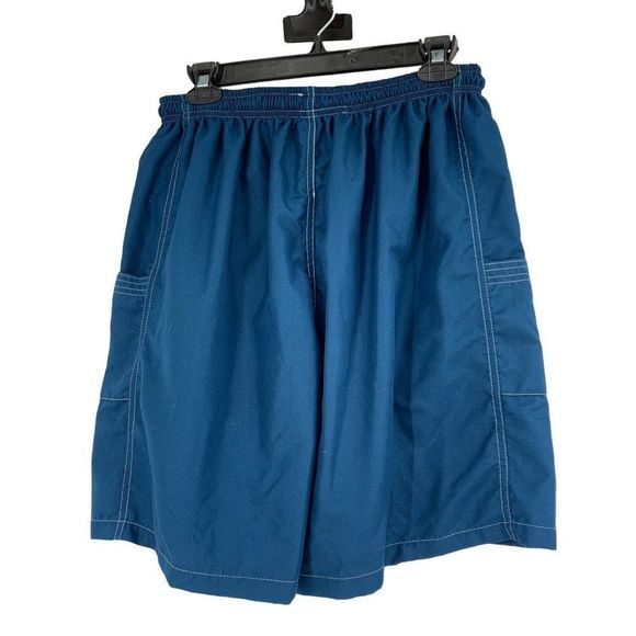 Mens Swim Trunks Size Small Blue Athletic World Drawstring Lined Pockets 1387 - Picture 5 of 7